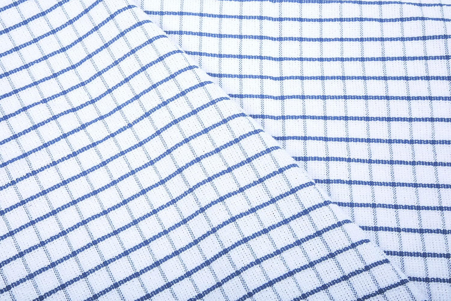 Kitchen Towels Set of 4 - Highly Absorbent, Super Soft Terry Cotton 20X28 Inch Dish Towels with Hanging Loop - Hand & Tea Towels for Cleaning & Drying Dishes (Blue)