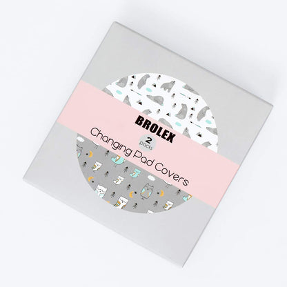 Stretchy Changing Pad Covers  Changing Table Cover for Baby Boys Girls,2 Pack Jersey Knit,Owl & Bear