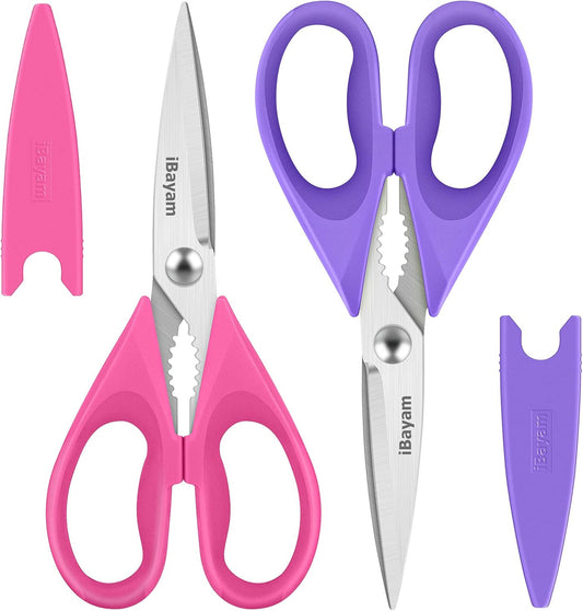 Kitchen Shears,  Kitchen Scissors Heavy Duty Meat Scissors Poultry Shears, Dishwasher Safe Food Cooking Scissors All Purpose Stainless Steel Utility Scissors, 2-Pack
