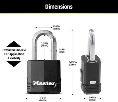 Black Outdoor Key Lock, Heavy Duty Weather Resistant Padlock with Cover, Keyed Alike Padlocks for Outdoor Use, 4 Pack, M115XQLF