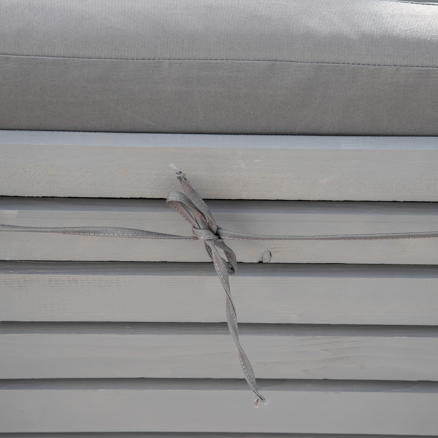 Wood Outdoor Chaise Lounge Chair - 4-Position Adjustable Reclining Beach Chair with Cushion - Gray