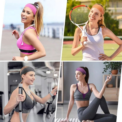 Conjunto de 5 diademas y bandas para el sudor para deportes, unisex, accesorios de fitness