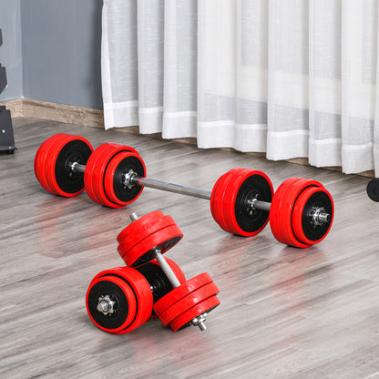 Adjustable Dumbbell Set - 2-in-1 Barbell & Dumbbell | Up to 66 lbs Home Gym