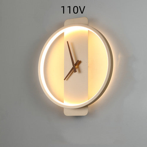 Nordic Wall Lamp with Clock – Modern LED Bedside Light for Bedroom & Living Room