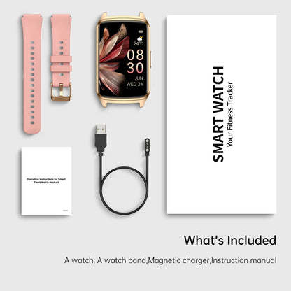 Fitness Tracker Smart Watch for Women Men Make/Answer Calls with Fitness and Wellness Tracking 100+ Sports Modes Step Calorie Counter IP68 Waterproof Fits for Android and Iphone, Pink