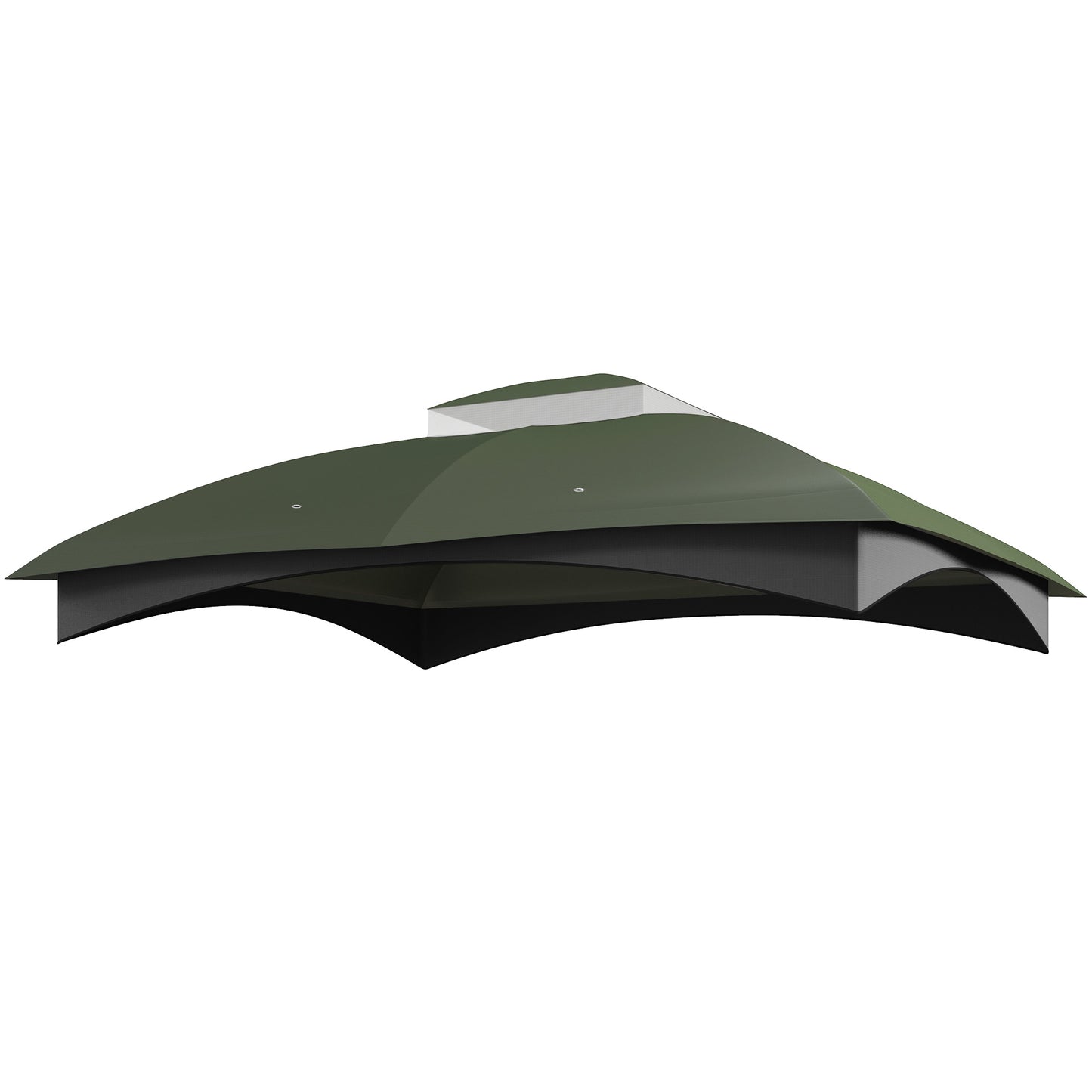 10' x 12' 2-Tier Gazebo Canopy Replacement Cover with Drainage Holes - Green