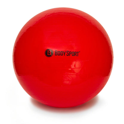 Red Fitness Ball (75 Cm), Pump & Exercise Guide Included