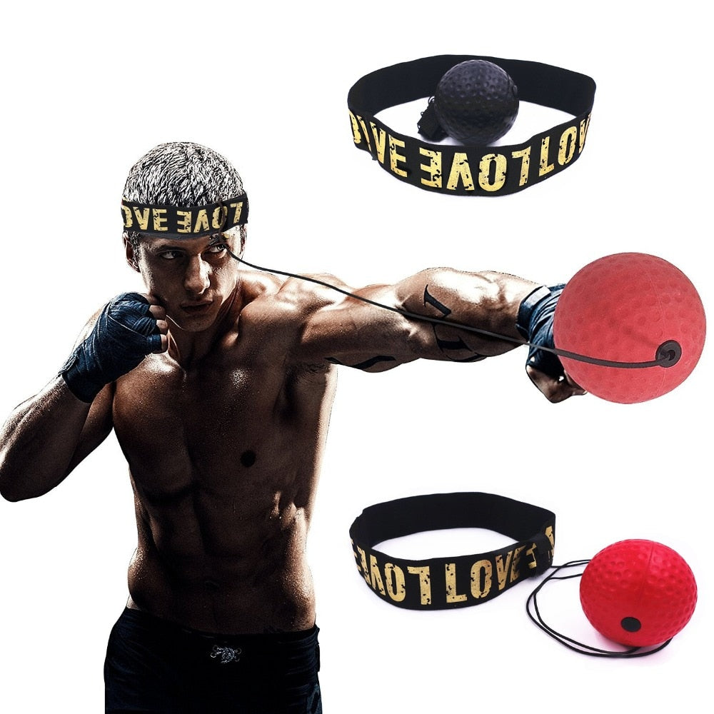 Boxing Reflex Ball with Headband - Speed Training Equipment for Hand-Eye Coordination, Reaction Time & Fitness - Adjustable Fight Ball for Adults & Kids