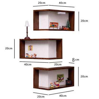 90 Degree Corner Wall Shelf - Space-Saving Floating Bookshelf for Home & Office