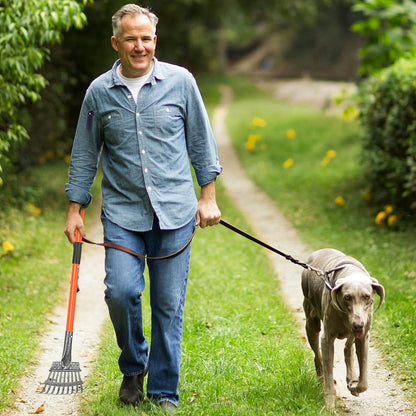 Scooper Adjustable Long Handle Metal Tray Rake and Spade Poop Scooper for Dogs Pack Poop Scoop Pet Waste Removal Poop Scoop for Large Dogs and Pets Great for Lawns Grass Gravel