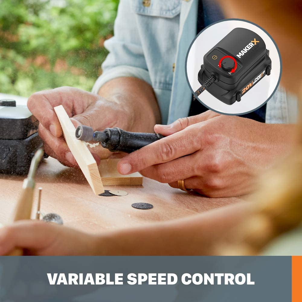 MAKERX WX988L 2Pc Crafting Tool Combo Kit - Rotary Tool + Wood & Metal Crafter