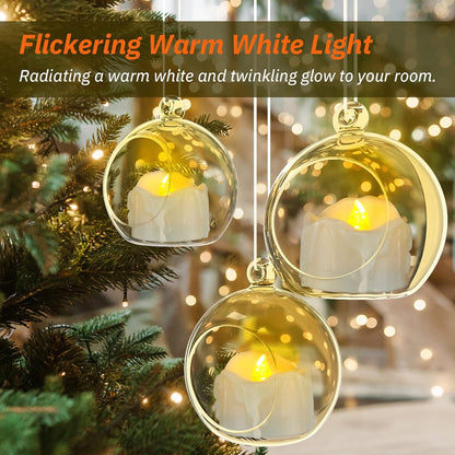 Tea Lights Candles with Timer, 12 Packs Flickering Flameless LED Tealights Battery Operated Electric Votive Candles for Christmas Decorations Fall Indoor Home Decor