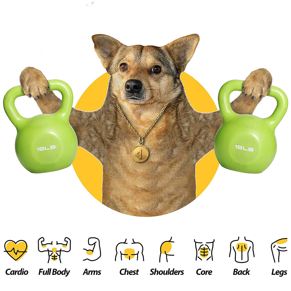 10 LB Kettlebell Set - Vinyl Coated Weight Set for Women's Home Gym Strength Training