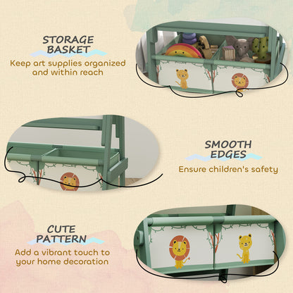 Kids Art Easel - Double-Sided Magnetic Whiteboard & Chalkboard with Storage