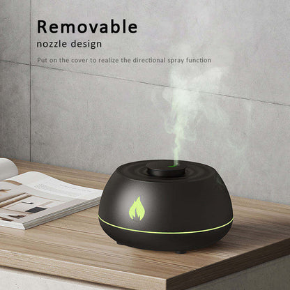 Flame Aromatherapy Diffuser – 130ml USB Essential Oil Humidifier with 7-Color LED Light
