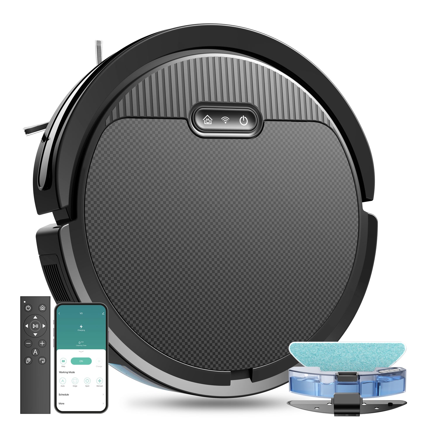 3-in-1 Robot Vacuum and Mop - 5000Pa Suction Smart Cleaner for Pet Hair & Hard Floors