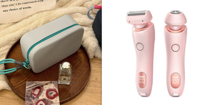 2-in-1 Hair Removal Epilator & Trimmer – USB Rechargeable Women's Body Shaver for Face, Legs & Bikini