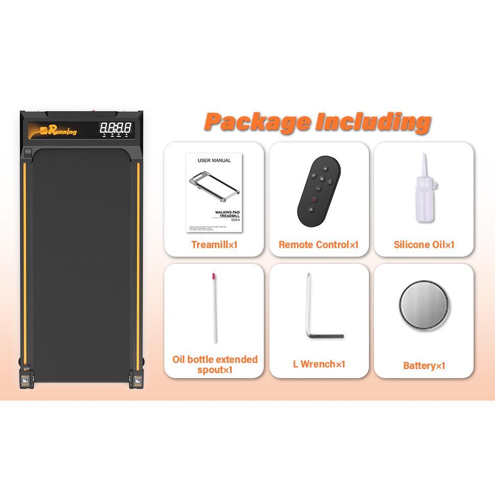 Treadmill with Remote Control - 3-Level Incline & LED Display for Home Cardio Workouts