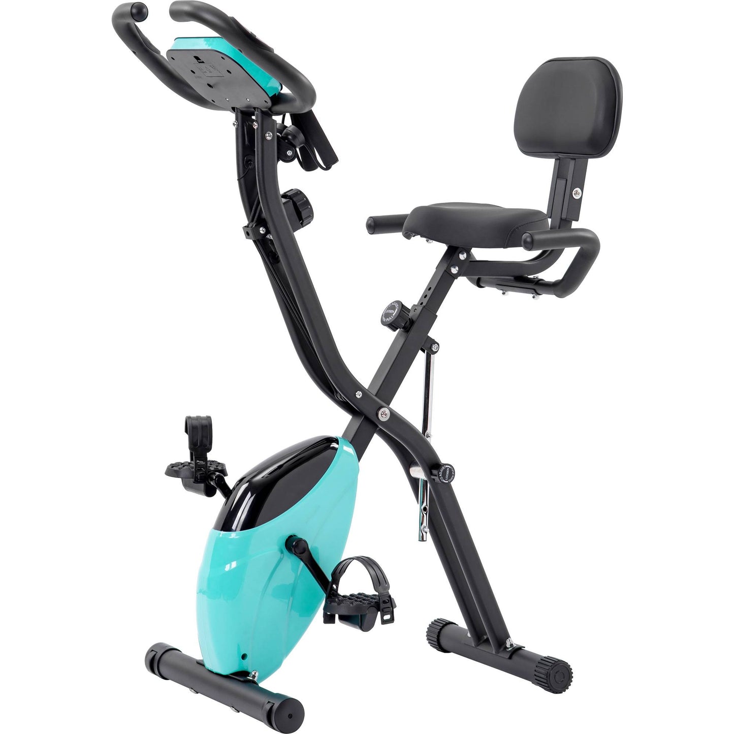 Folding Exercise Bike - Adjustable Resistance Upright & Recumbent X-Bike for Home Gym