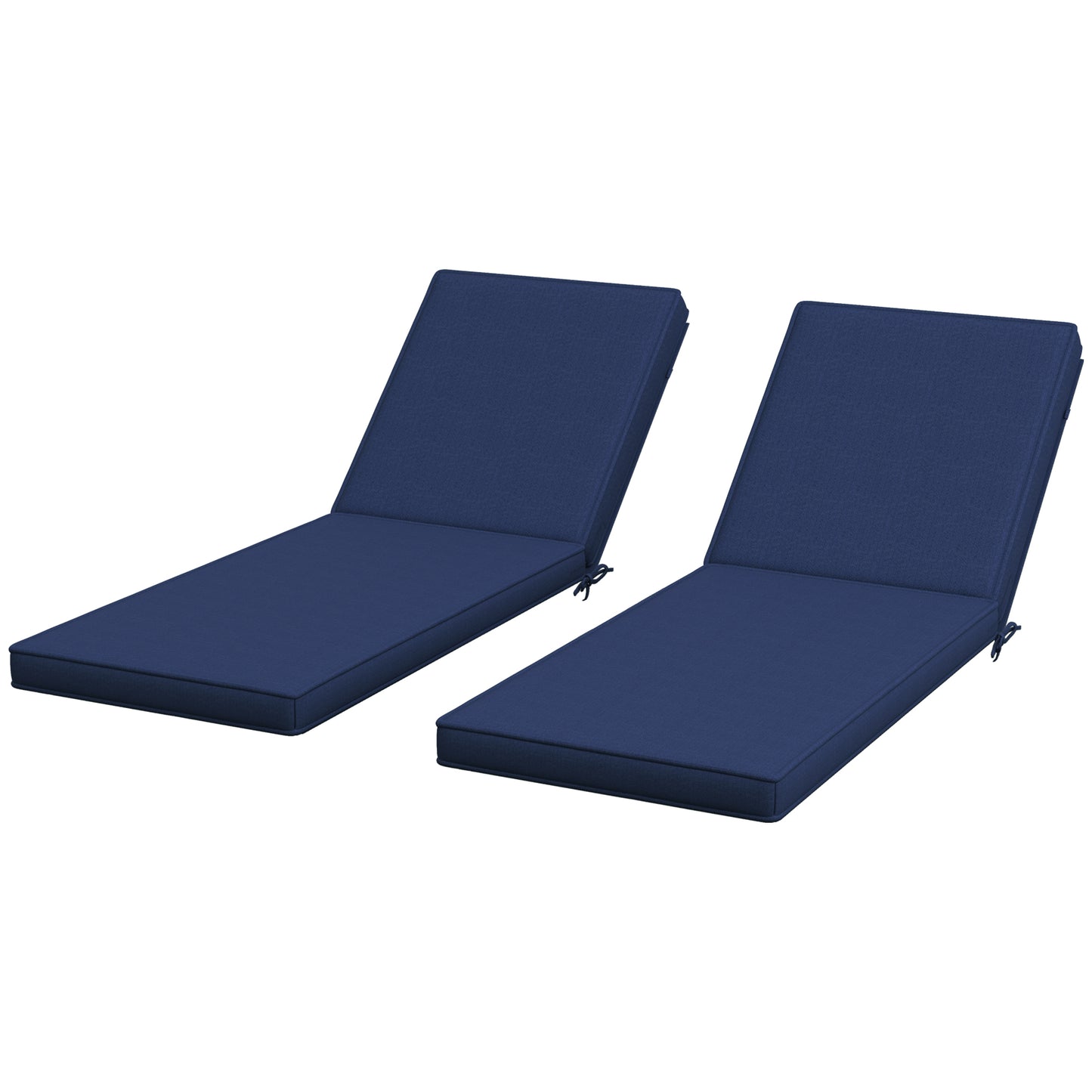 2-Piece Patio Chair Cushions with Backrests - Outdoor Lounge Chair Replacement Cushions - Navy