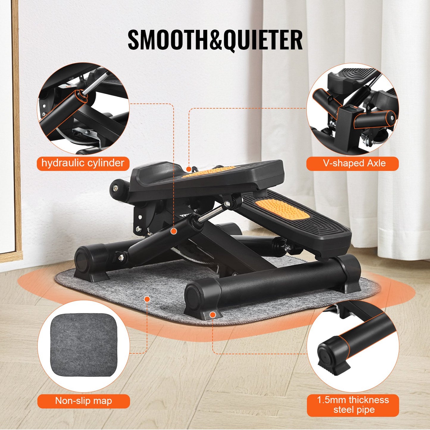 Twist Stepper for Waist & Core - Mini Stepper with Rotational Motion for Abs, Glutes & Balance - 330lbs