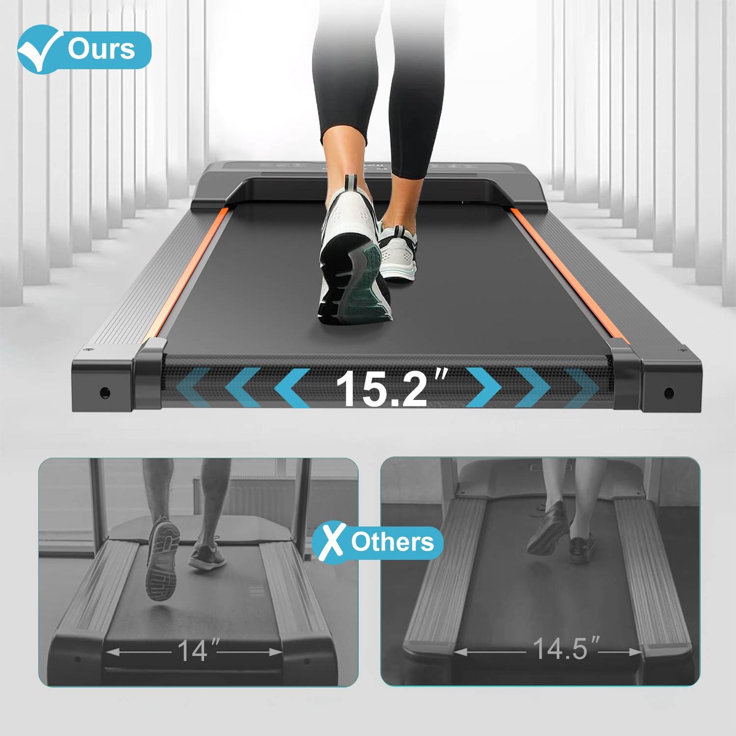 Walking Pad Under Desk Treadmill - Portable LED Display & Remote Control for Home Office