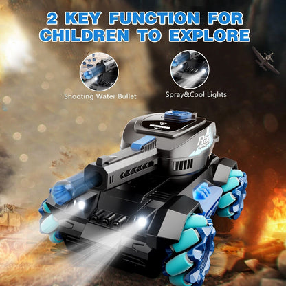 RC Tank Toy with Water Bomb - 2.4G Gesture Control Remote Control Car for Kids