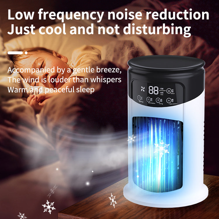 Portable Desktop Air Cooler - Mini Evaporative Fan with LED Light for Office & Home