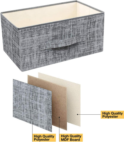 Nightstand with 3 Drawers - Bedside Furniture & Accent End Table Chest for Home, Bedroom Accessories, Office, College Dorm, Steel Frame, Wood Top, Easy Pull Fabric Bins (Gray/Black)