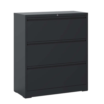 3-Drawer Lateral File Cabinet with Lock - Metal Filing Cabinet for Home Office