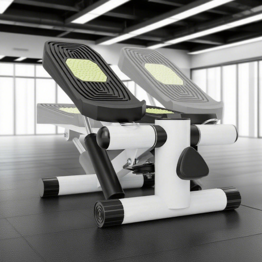 Mini Stepper with Adjustable Height & Resistance Bands - 220 lbs Capacity