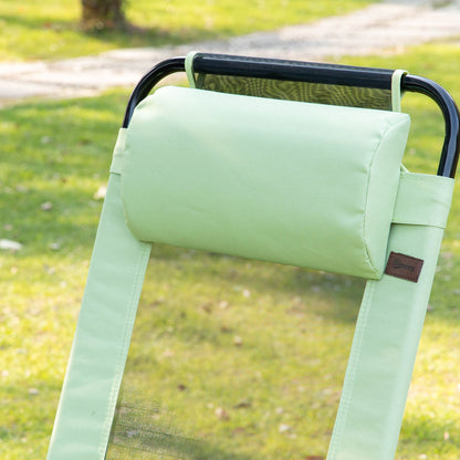 Set of 2 Portable Folding Outdoor Recliners - Adjustable Backrest Lounge Chairs for Patio, Pool & Camping - Green