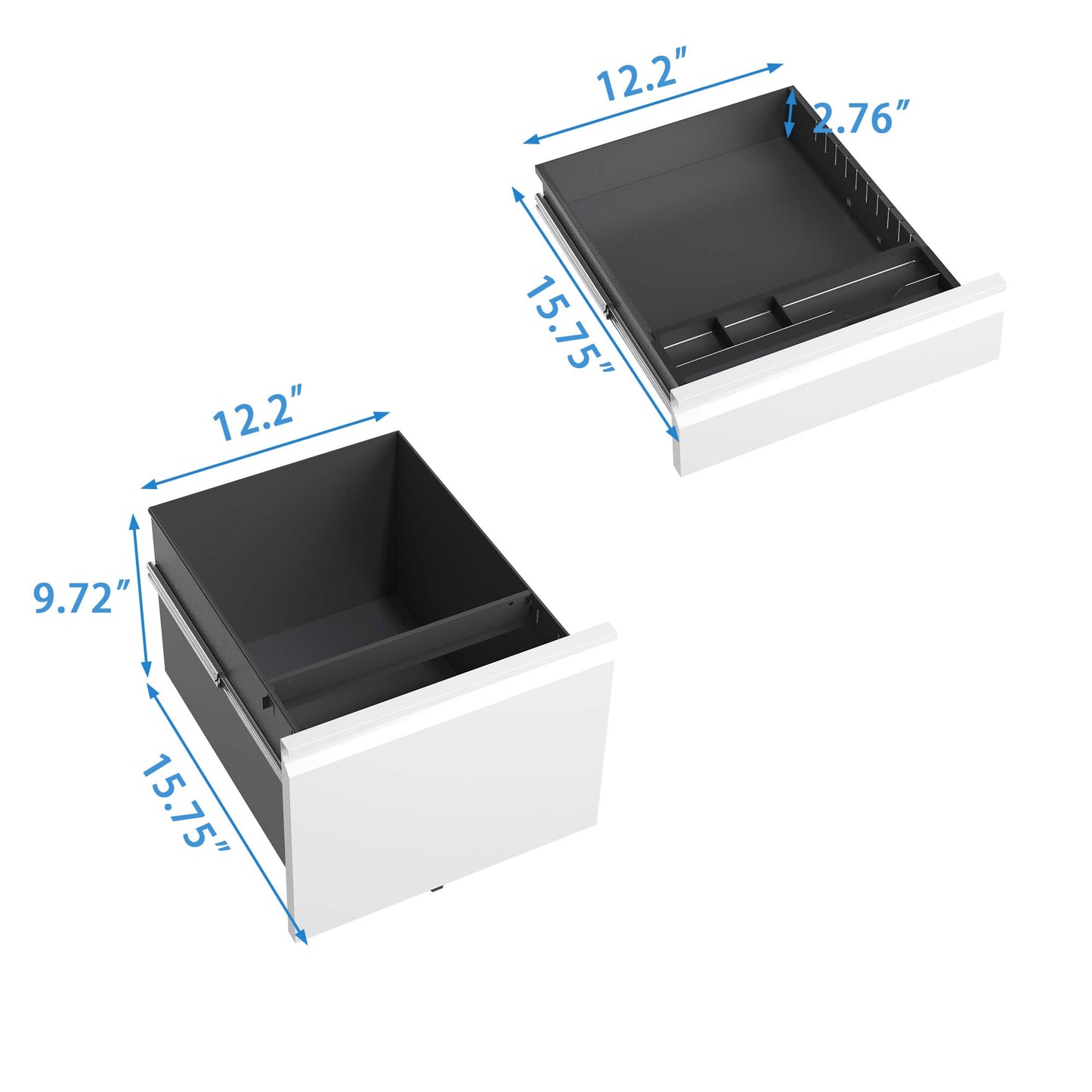 3-Drawer Mobile File Cabinet with Lock - Metal Filing Cabinet for Home Office