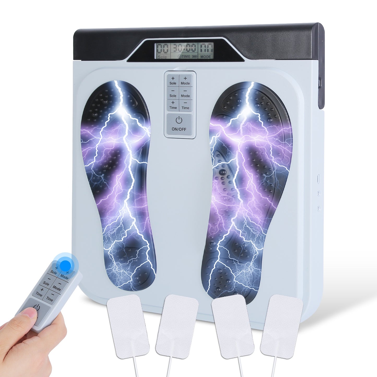 Rechargeable EMS Foot Massager - TENS Stimulator with 10 Modes & 50 Intensity Levels
