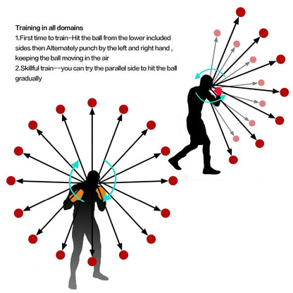 Boxing Reflex Ball with Headband - Speed Training Equipment for Hand-Eye Coordination, Reaction Time & Fitness - Adjustable Fight Ball for Adults & Kids