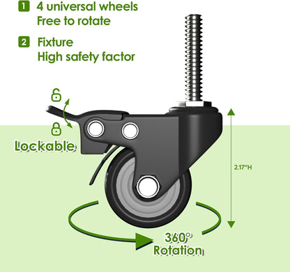 Metal Garage Storage Cabinet with Optional Wheels - Lockable 2-Door Organizer with Shelves