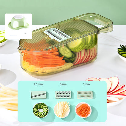 Multifunctional Vegetable Cutter - 5-in-1 Mandoline Slicer with Steel Blades for Kitchen
