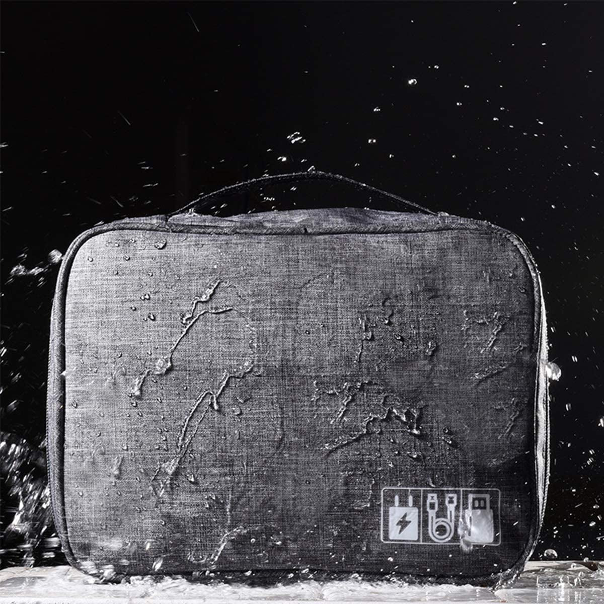 Electronics Organizer, Electronic Accessories Bag Travel Cable Organizer Three-Layer for Ipad Mini, Kindle, Hard Drives, Cables, Chargers