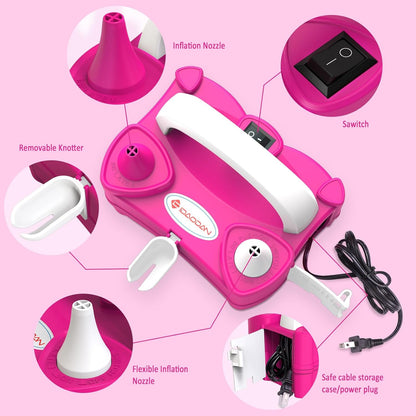 IDAODAN Electric Air Balloon Pump Portable Dual Nozzle 110V 600W Electric Balloon Blower Pump/Electric Balloon Inflator for Kids Party Decoration