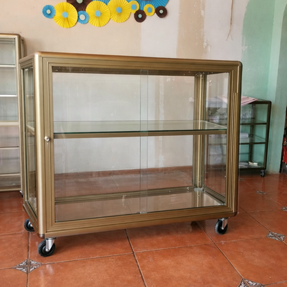 Vitrina Exhibidora de Aluminio 160x60cm - 6 Compartimentos para Hogar y Negocios