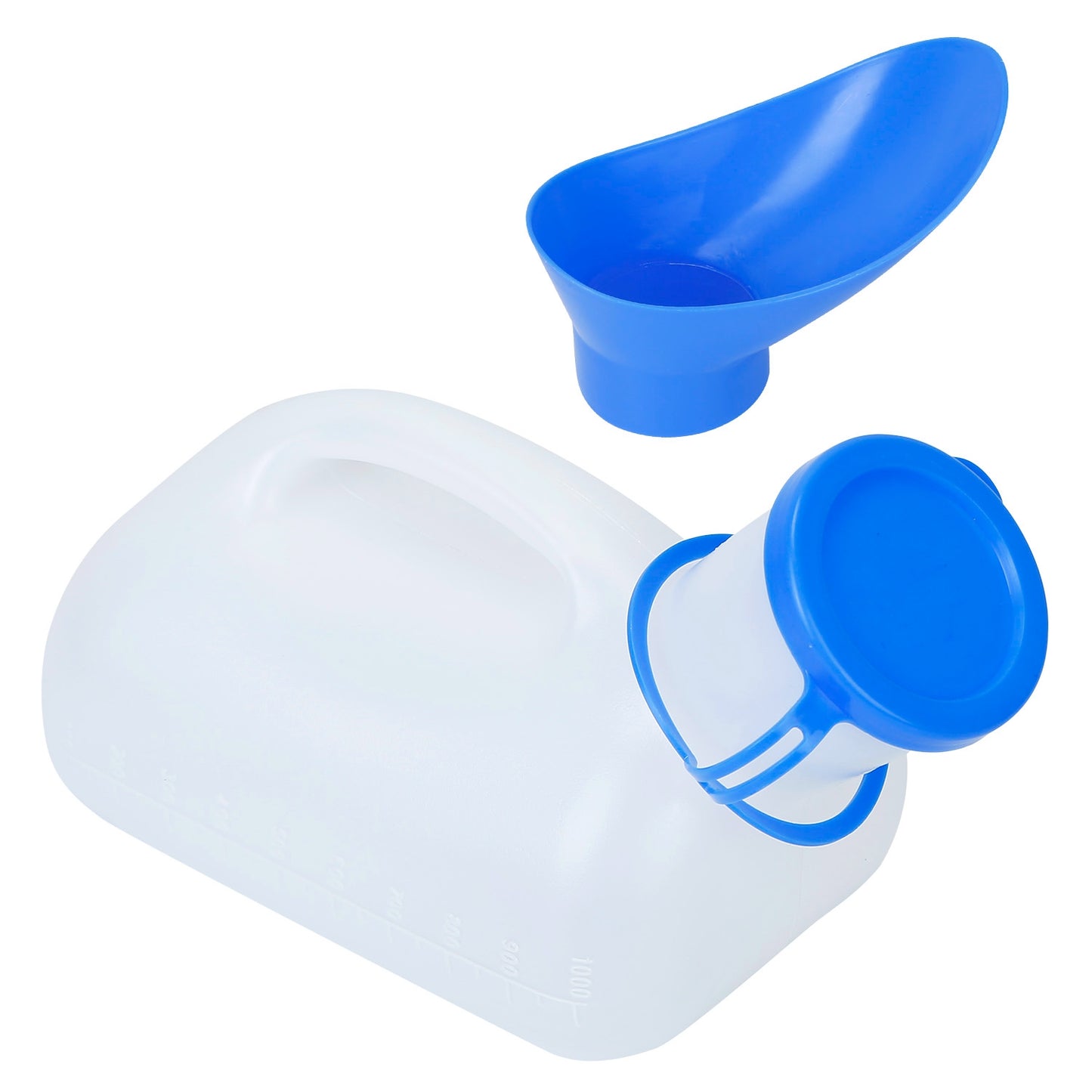 Portable Emergency Urinal Bottle - 1L Unisex Travel Toilet with Lid & Funnel for Car & Camping