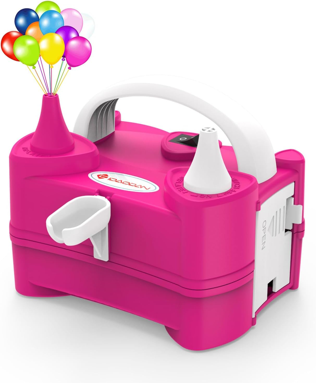 IDAODAN Electric Air Balloon Pump Portable Dual Nozzle 110V 600W Electric Balloon Blower Pump/Electric Balloon Inflator for Kids Party Decoration