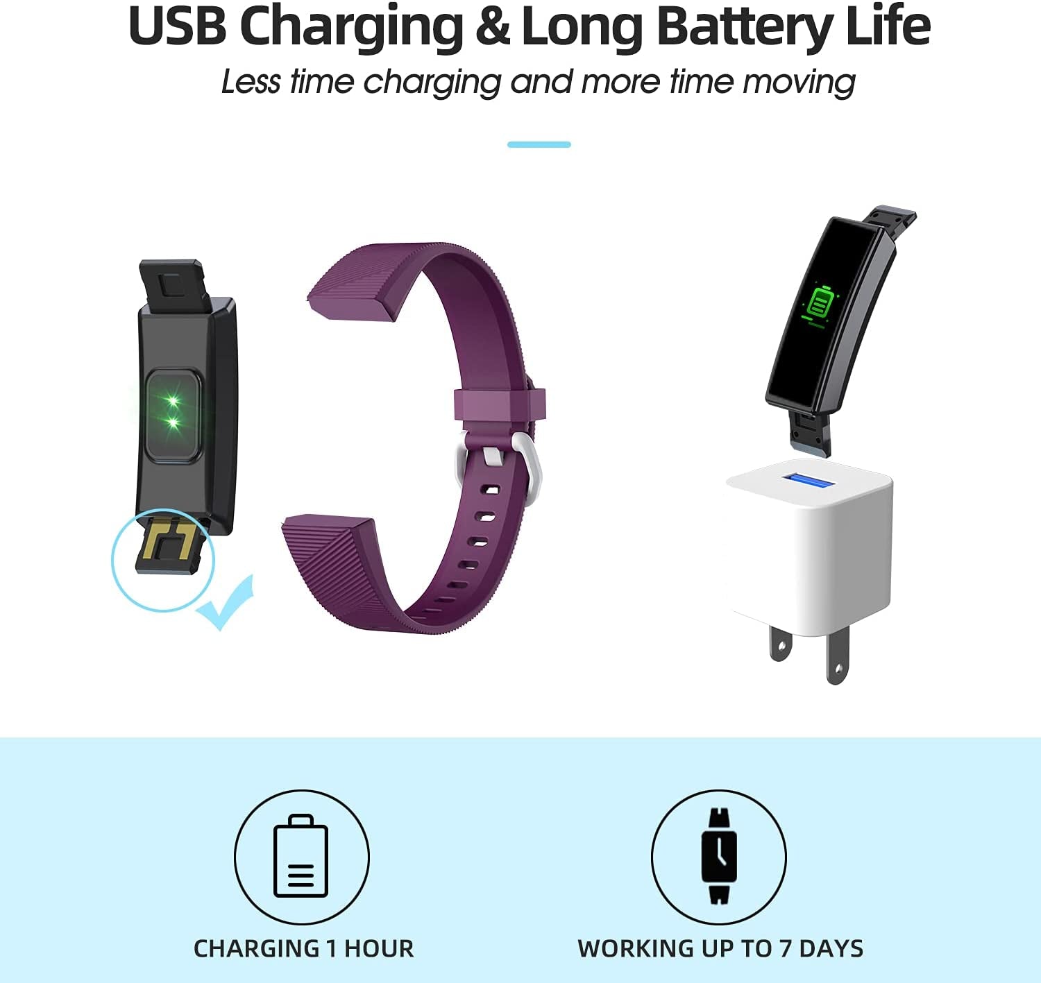 Fitness Tracker Watch for Kids, IP68 Waterproof Activity Tracker, Heart Rate Sleep Monitor, 11 Sport Modes Calorie Step Counter with Alarm Clock and Reminder, Great Gift for Boys Girls Teens (Purple)