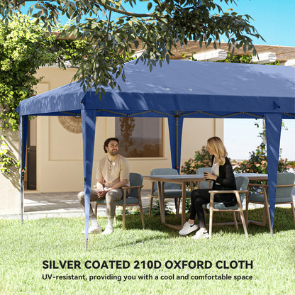 10' x 20' Pop Up Canopy Tent with 4 Sidewalls - Instant Gazebo Shelter with Carry Bag - Blue