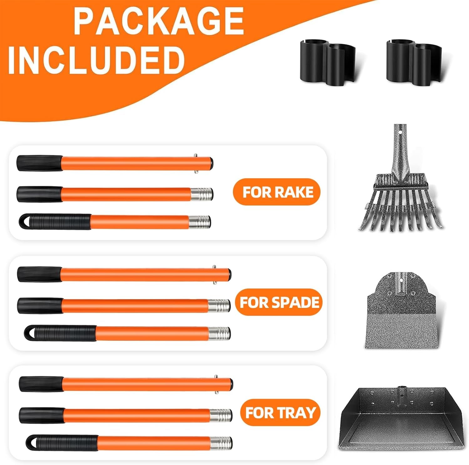 Scooper Adjustable Long Handle Metal Tray Rake and Spade Poop Scooper for Dogs Pack Poop Scoop Pet Waste Removal Poop Scoop for Large Dogs and Pets Great for Lawns Grass Gravel