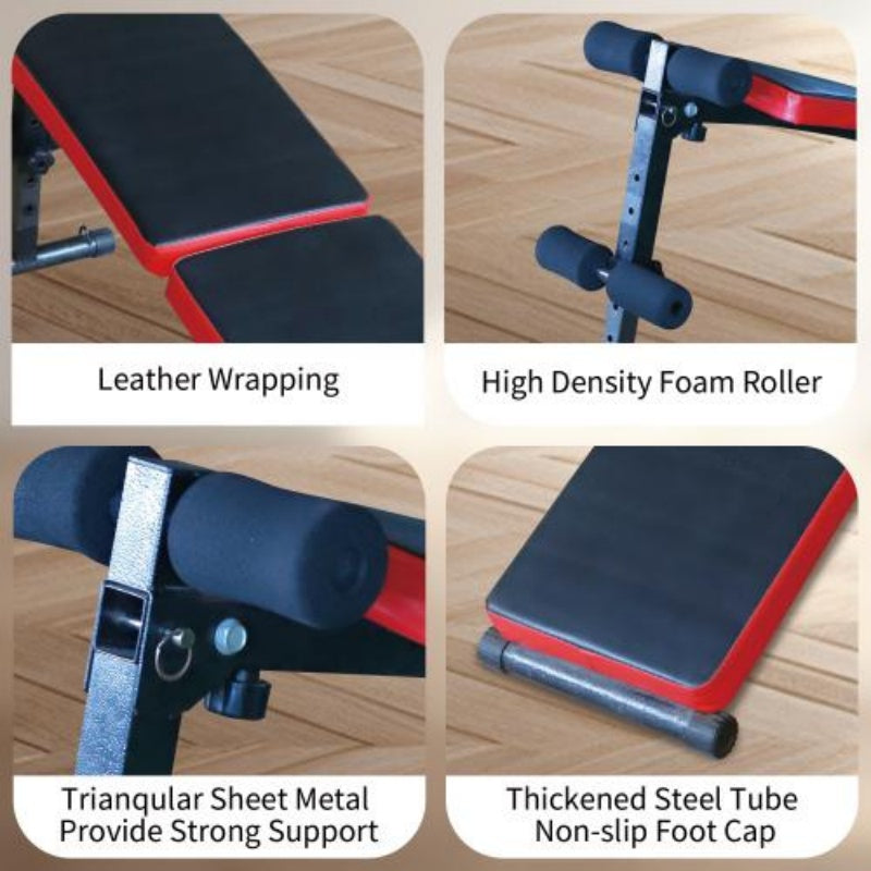 Foldable Adjustable Weight Bench - Multifunctional Sit-Up Bench for Home Gym - 500lbs Capacity