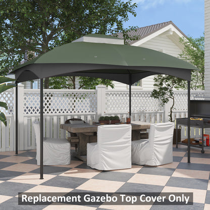 10' x 12' 2-Tier Gazebo Canopy Replacement Cover with Drainage Holes - Green