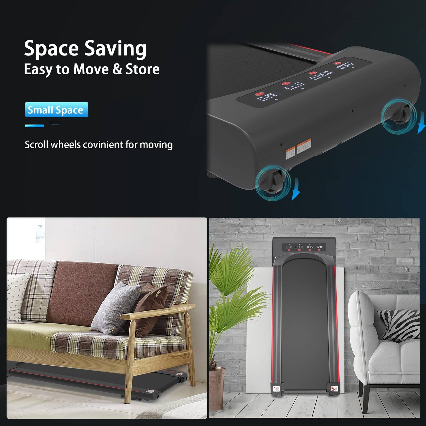 Under Desk Treadmill - Compact Walking Pad for Home Office & Remote Work