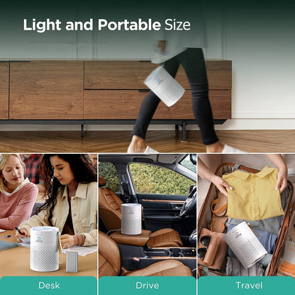 H13 True HEPA Air Purifier - Quiet Portable Air Cleaner for Bedroom, Office & Living Room