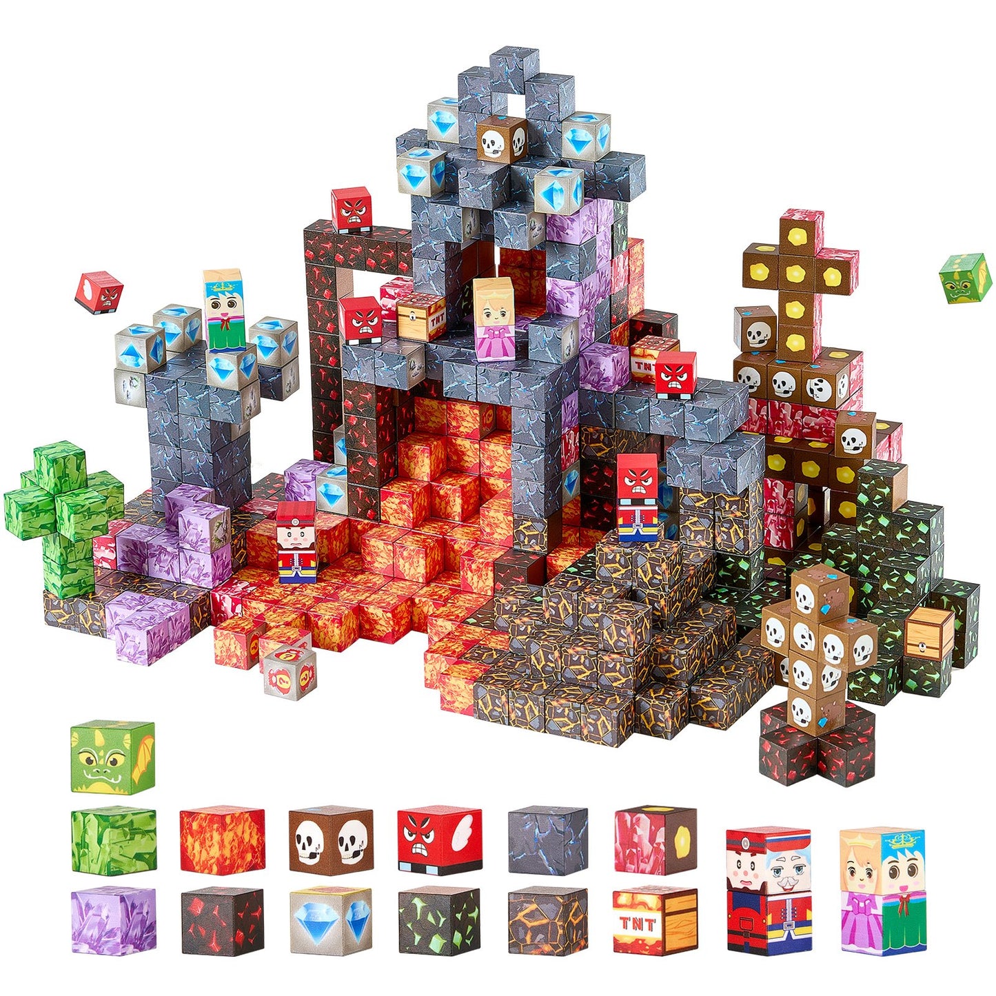 Magnetic Building Blocks 150 PCS Dark Castle Set - STEM Montessori Toys for Kids